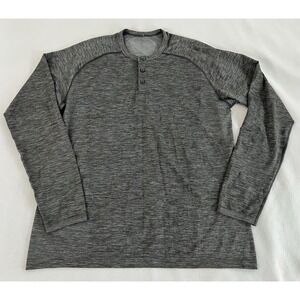 Lululemon Metal Vent Tech Long Sleeve Henley Shirt Mens XL  Gray